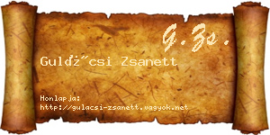Gulácsi Zsanett névjegykártya